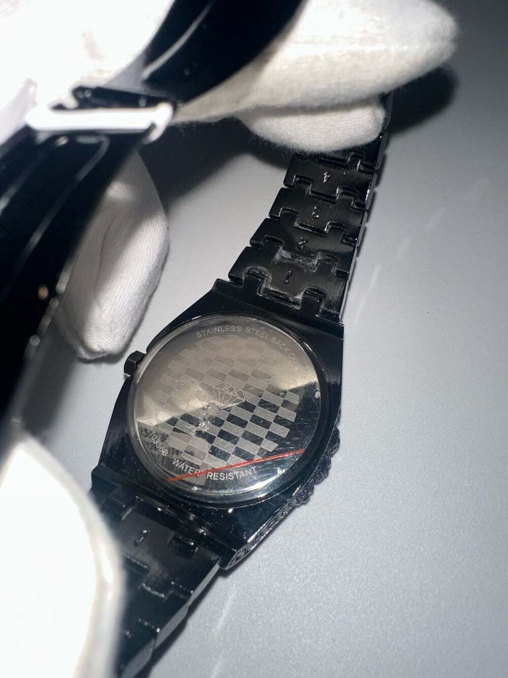 Wrist Watch Blue Iced Out Rhinestone - Picture 4 of 5